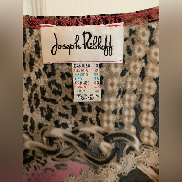 Joseph Ribkoff dress~ gorgeous pattern with side ruching - Picture 2 of 7